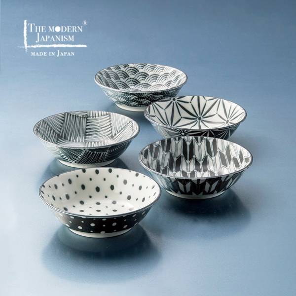日本AWASAKA美濃燒- 小紋小缽禮盒組 (5件式) 日本,碗,造型碗,小碗,小缽