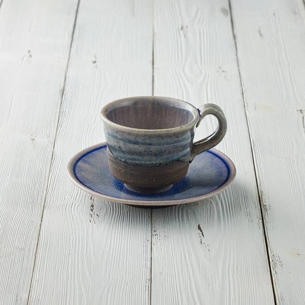 日本丸伊信樂燒 - 岩清水咖啡杯碟組(2件式)  - 240 ml 日本,咖啡杯,水杯,茶杯,咖啡杯碟組