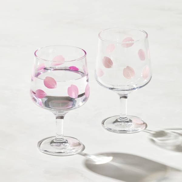 日本富硝子 - 變色短腳杯 - 吉野櫻花雨 - 雙件組 (220ml) 日本,玻璃,玻璃杯,飲料杯,酒杯