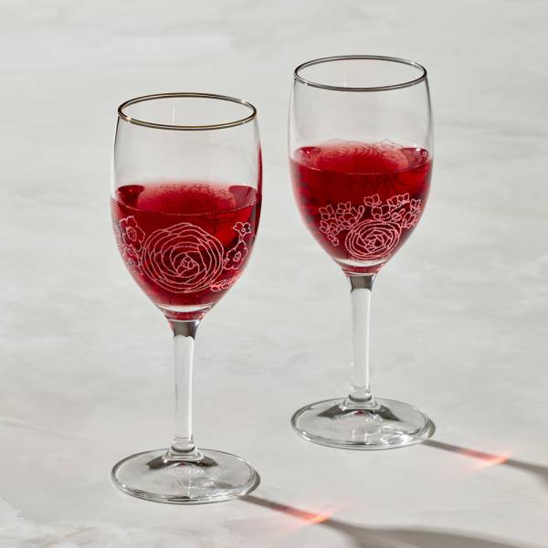 日本富硝子 - 蕾絲葡萄酒杯 - 綻放鉑金對杯組 (2件式) - 禮盒組 (250ml) 日本,玻璃,玻璃杯,飲料杯,酒杯,紅酒杯