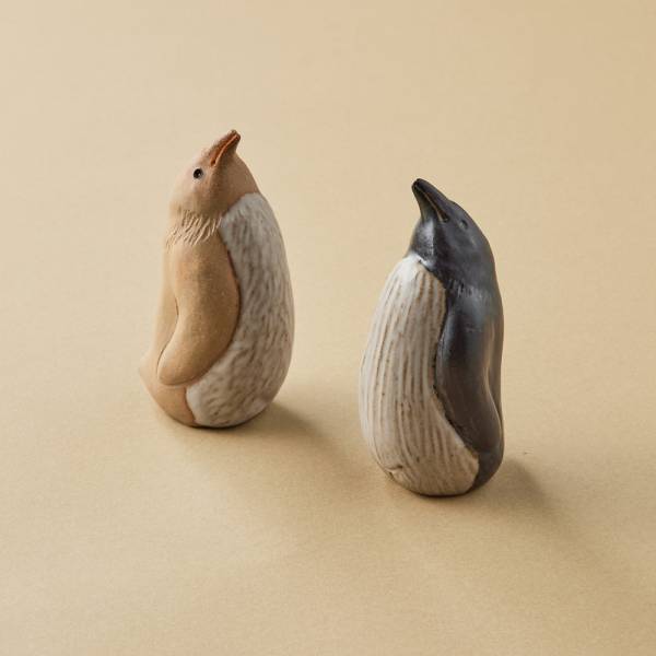 安達窯 - 日垚動物 - 企鵝 - 兩件組 台灣製造,動物擺飾,擺飾