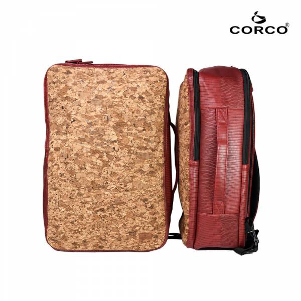 CORCO 軟木雙肩兩用後背包 - 棗紅 軟木,韓國,環保