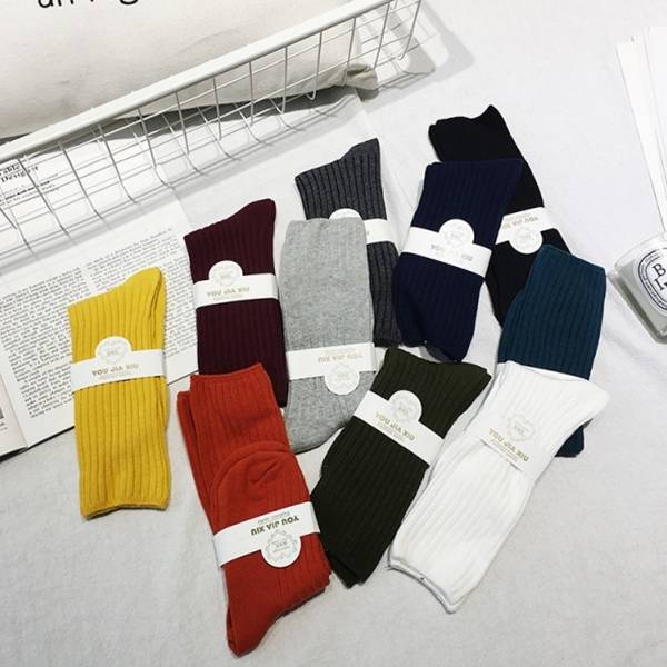 色彩飽和中筒針織襪【809FA】#0301 