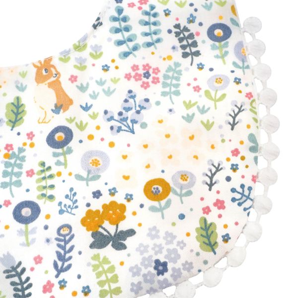 有機棉花邊口水巾-花園小兔 口水巾,有機棉,口慾期,抑制細菌