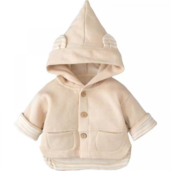 有機棉兔耳朵連帽外套 嬰兒外套,幼兒外套,保暖外套,天然有機棉,有機棉,保暖外套,台灣製造寶寶衣,包屁衣