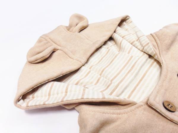 有機棉連帽斗篷外套-原色麋鹿 嬰兒外套,幼兒外套,保暖外套,天然有機棉,有機棉,保暖外套,台灣製造寶寶衣,包屁衣