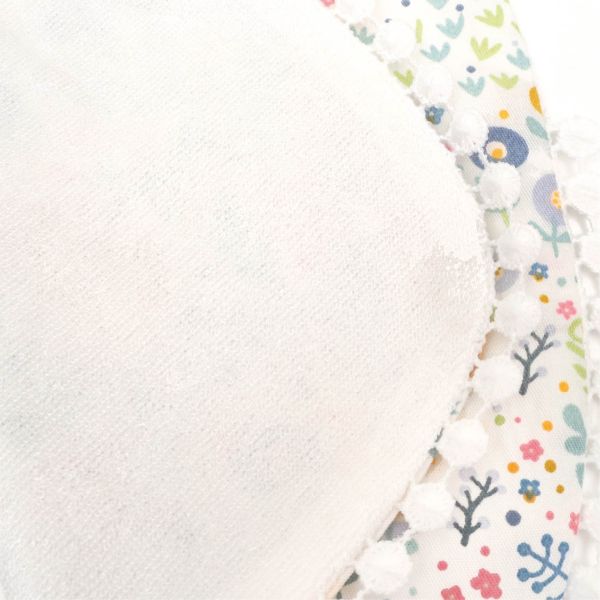 有機棉花邊口水巾-花園小兔 口水巾,有機棉,口慾期,抑制細菌
