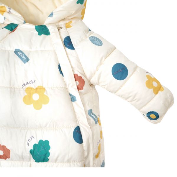 嬰兒羽絨棉連身衣-繽紛植物 嬰幼兒羽絨連身衣,嬰幼兒羽絨外套,羽絨外套,保暖外套,連身外套