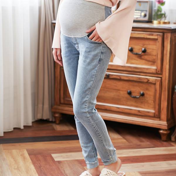 孕媽咪彈力小腳牛仔褲(藍/黑) M~XL 加拿大有機棉和竹纖維第一童裝品牌,通過有機棉最高認證標準,舒適孕婦褲,孕婦牛仔褲