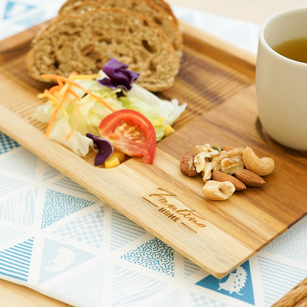 天然柚木咖啡盤(30x20cm)-波點款/條紋款 柚木,廚房,餐具,筷子,環保