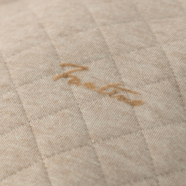 MIT有機棉鋪棉拼接長袖上衣-燕麥色 