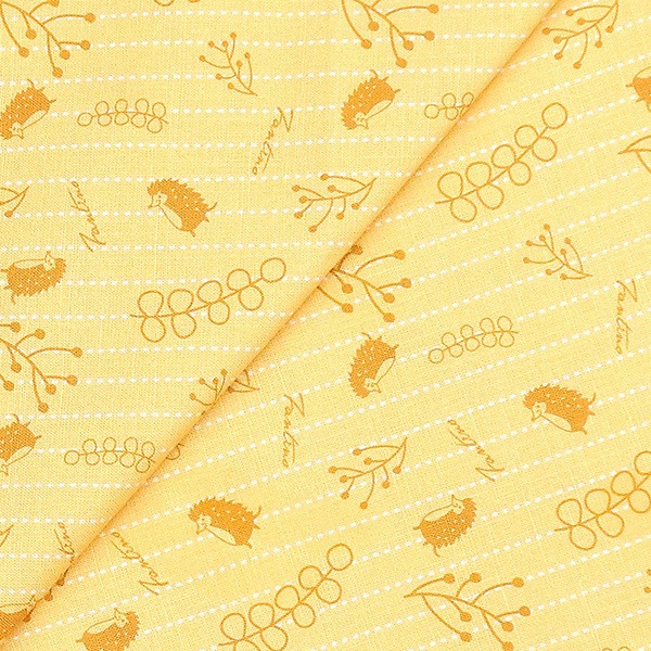 棉麻布料(漂浮森林)-起司黃  布,台灣設計,台灣製造,手工藝,布料,文創設計,刺蝟,手作,居家良品,棉麻,布料,服裝輔料,diy,手工製作,手工材料