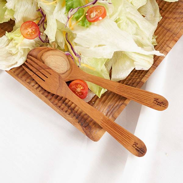 天然柚木叉子湯匙組-條紋款 柚木,廚房,餐具,木湯匙