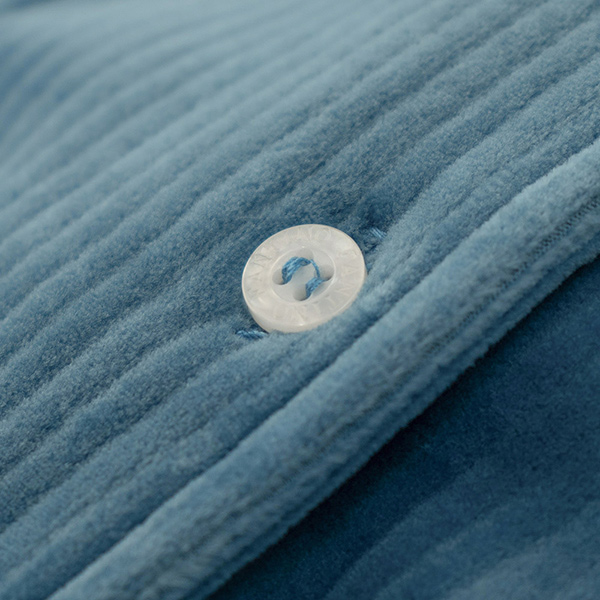 UMORFIL®膠原蛋白燈芯絨寬版長袖襯衫居家套裝-松石藍 
