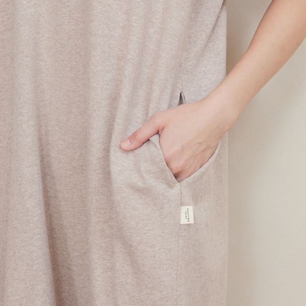 MIT有機棉寬袖反折連身裙-共2色 