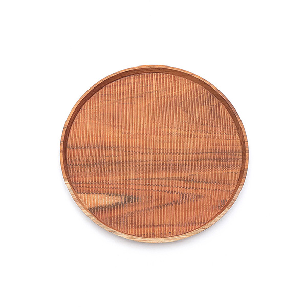 天然柚木圓型托盤L號(直徑26cm)-條紋款 柚木,廚房,餐具,木盤