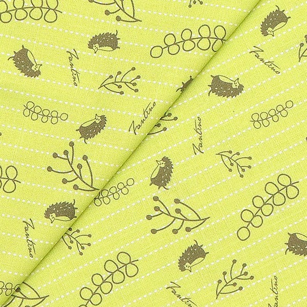 棉麻布料(漂浮森林)-草地綠  布,台灣設計,台灣製造,手工藝,布料,文創設計,刺蝟,手作,居家良品,棉麻,布料,服裝輔料,diy,手工製作,手工材料