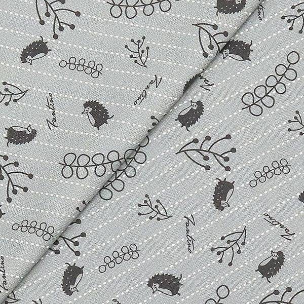 棉麻布料(漂浮森林)-月球灰  布,台灣設計,台灣製造,手工藝,布料,文創設計,刺蝟,手作,居家良品,棉麻,布料,服裝輔料,diy,手工製作,手工材料