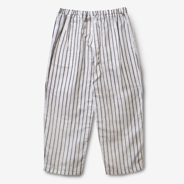 日本製-保濕二重紗條紋九分寬版褲 