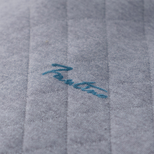 MIT有機棉鋪棉拼接長袖上衣-霧灰藍色 