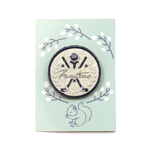 獨家設計刺繡胸章(高爾夫圓) 胸章,徽章,台灣製造,婚禮小物,刺蝟