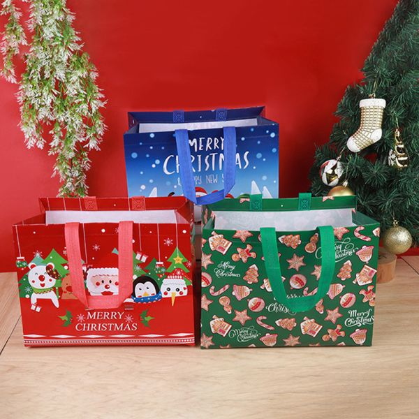 聖誕風手提禮物袋 PlayByPlay,玩生活,聖誕風手提禮物袋,聖誕節,購物袋,環保手提袋,禮物袋,大號,老人,雪人,收納袋,收納包,派對,耶誕節