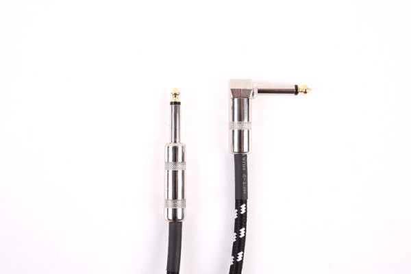 Guitar cable 吉他/貝斯 樂器專用黑白編織導線 3M長 (L對直頭） 電吉他 吉他 鋼琴 樂器 導線 木吉他 烏克麗麗 音樂