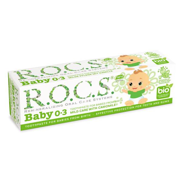 R.O.C.S.不含氟 0-3歲嬰兒牙膏洋甘菊 35ml/45g 0-3歲,嬰兒牙膏,蛀牙,抗發炎,寶寶,不含氟