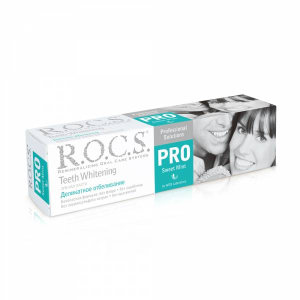 R.O.C.S. 專業深層淨白牙膏 夜間甜薄荷 100ml/135g ROCS,不含氟,強化琺瑯質,溫和,天然酵素,亮白,薄荷