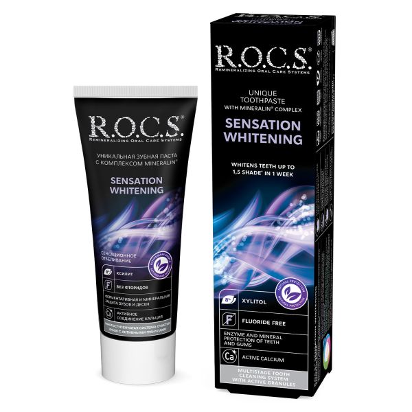 R.O.C.S. 高品質天然精油牙膏極燦潔白 60ml/74g ROCS,潔白,亮白,去除牙,天然精油,不含氟,鳳梨酵素,去除牙菌斑,牙周病