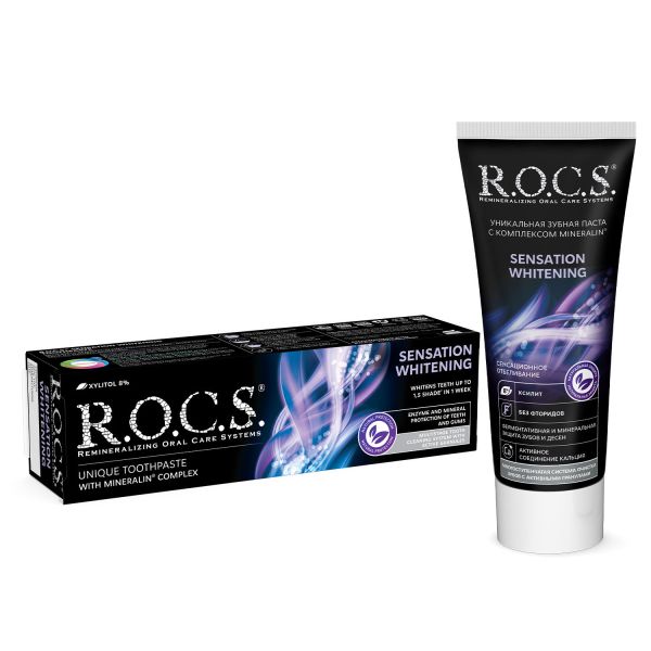 R.O.C.S. 高品質天然精油牙膏極燦潔白 60ml/74g ROCS,潔白,亮白,去除牙,天然精油,不含氟,鳳梨酵素,去除牙菌斑,牙周病