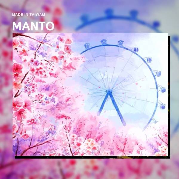 櫻花摩天輪(30色挑戰款)｜MANTO創意數字油畫(4050) 櫻花,風景畫,數字油畫,manto,數字畫