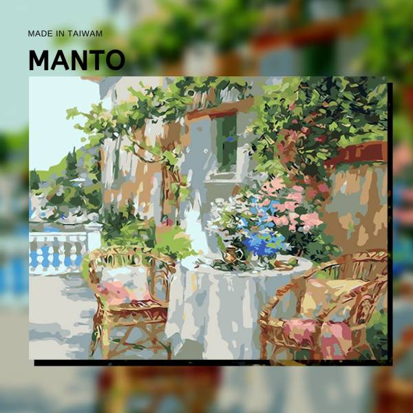 花園下午茶｜MANTO創意數字油畫(4050) 花園,風景畫,數字油畫,manto,數字畫