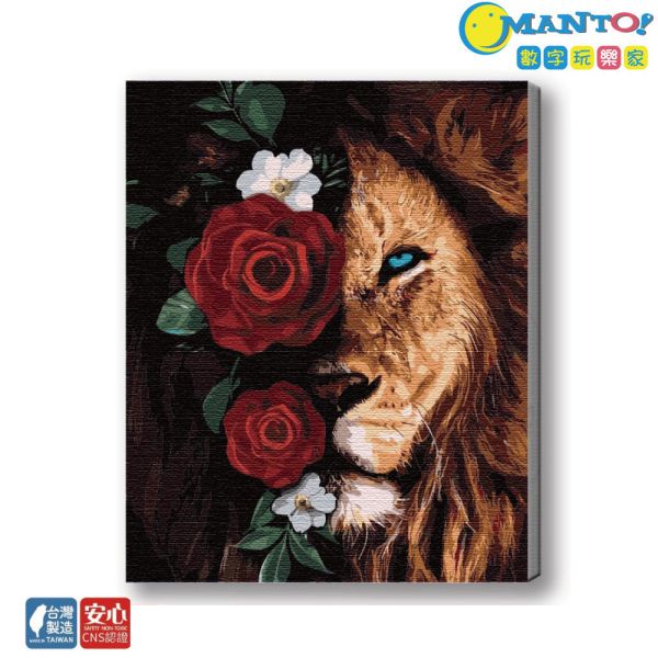 花花萌獅｜MANTO創意數字油畫(4050) 獅子,數字油畫,manto,數字畫