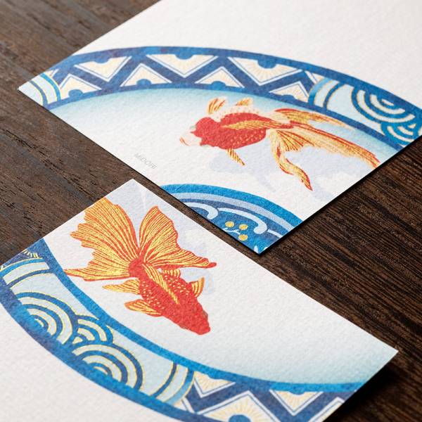 盛夏紙系列-絹印金魚 