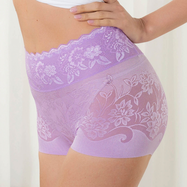 TJP 法式蕾絲蠶絲美臀褲-紫色 