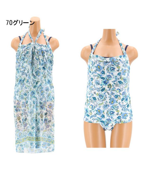 【漾著泳裝】日本Ai 漾華度假泳裝三件組 藍色款 三件式比基尼,比基尼,露肩罩衫搭配短褲。無鋼圈集中托高,機能型比基尼,比基尼,泳裝,渡假,日本製,泳池