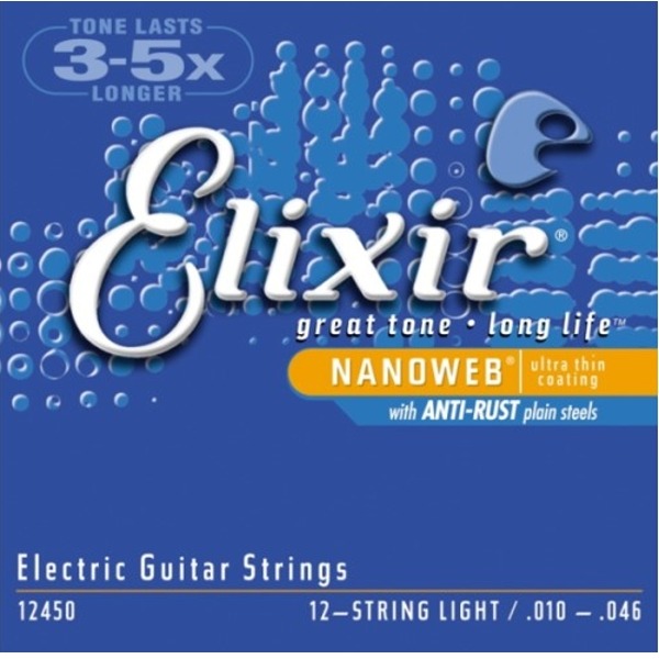 Elixir Nanoweb 12弦電吉他弦（12450）（10-46）【Elixir進口弦專賣店/吉他弦】 