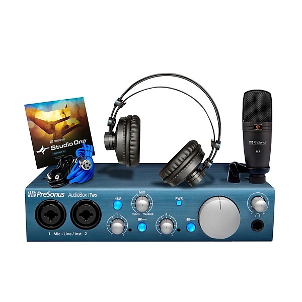 PreSonus AudioBox iTwo Studio 錄音組（AudioBox iTwo錄音介面+HD7耳機+M7麥克風+麥克風線）/公司保固 