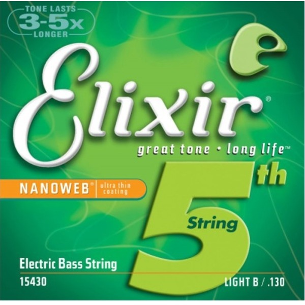 Elixir 電貝斯第五弦單弦/單一弦 Nanoweb（B/.130）（15430）【Elixir貝斯弦專賣店/進口貝斯弦】 