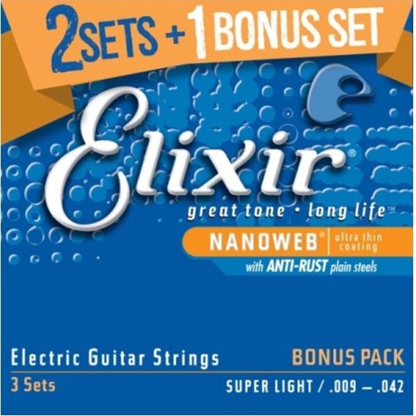 Elixir 頂級電吉他弦- Nanoweb（16542）（10-46）三包裝【Elixir進口弦專賣店/吉他弦】 