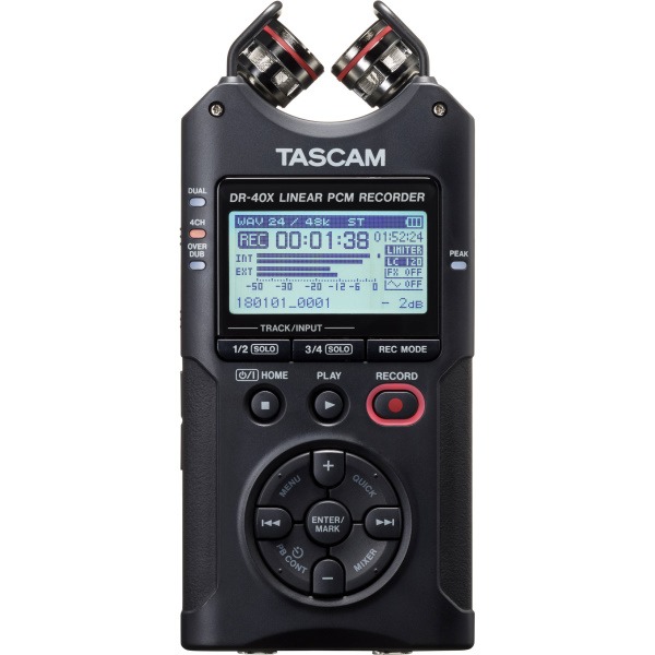 Tascam DR-40x 新版 四軌 / 支援幻象電源 攜帶型數位錄音機 XY立體聲 dr40x 錄音筆 / 可當USB麥克風/錄音卡用 公司貨 TASCAM,tascam,dr-40,dr40,dr-40x,DR40X,錄音筆,錄音機,usb麥克風