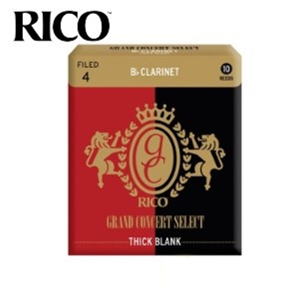 美國 RICO Grand Concert Select 豎笛/黑管 竹片 Thick Blank 4號 Bb Clarinet (10片/盒)【紅黑包裝】 
