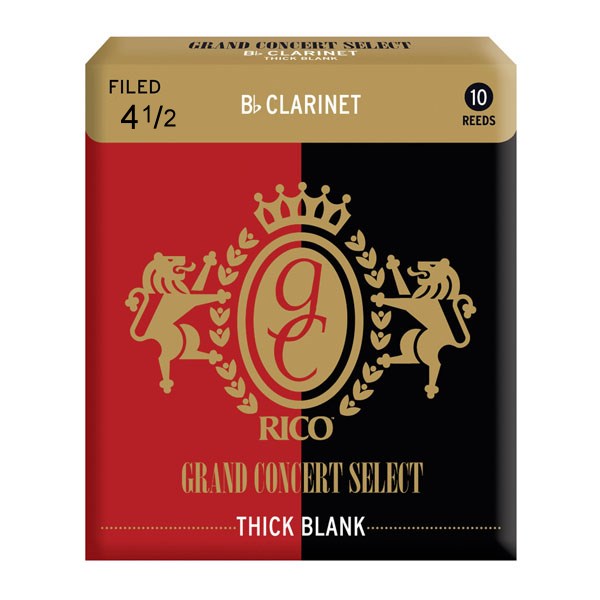 美國 RICO Grand Concert Select 豎笛/黑管 竹片 Thick Blank 4.5號 Bb Clarinet (10片/盒)【紅黑包裝】 