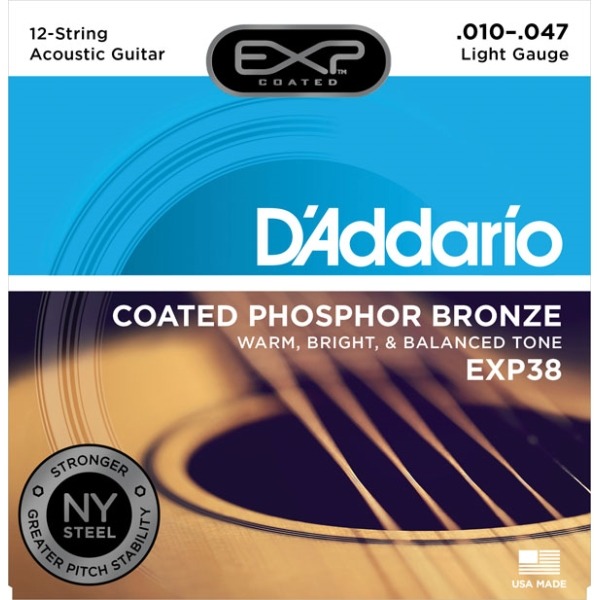 Daddario Exp38 磷青銅 12弦民謠吉他專用弦 (10-47)【Daddario/進口弦/Exp-38】 