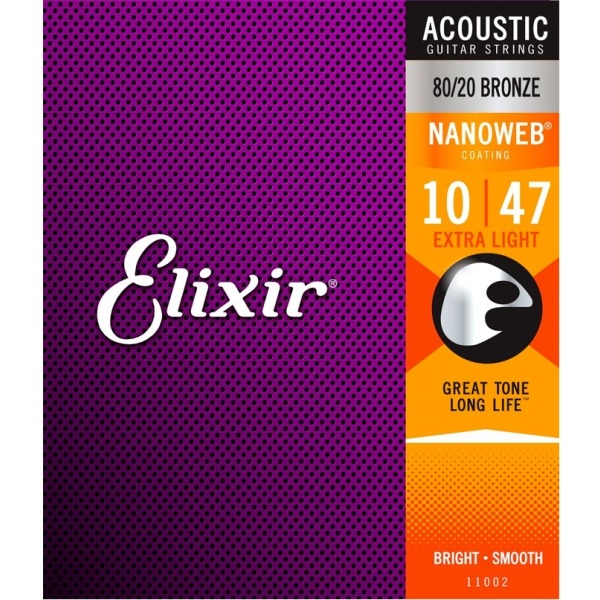 Elixir頂級民謠弦-Nanoweb（11002）（10-47）【Elixir吉他弦專賣店/進口弦】 