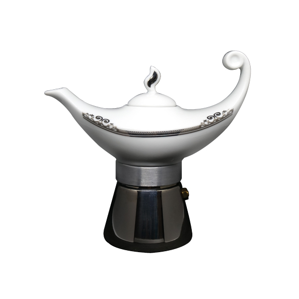 【d'ANCAP】阿拉丁神燈壺(白金) d’ANCAP,ANCAP,義大利咖啡,義式咖啡,摩卡壺,咖啡壺,濃縮咖啡,老爸咖啡,咖啡,lebarcoffee,coffee