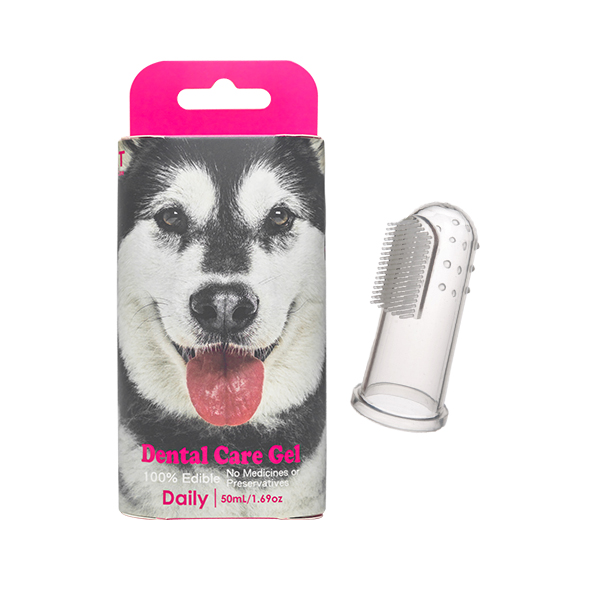 【刷刷輕量款】【T-PET】狗狗潔牙凝膠 50mL(包裝隨機出貨) + 寵物指套刷