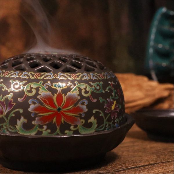 原木香 潤圓陶瓷琺瑯彩香爐 