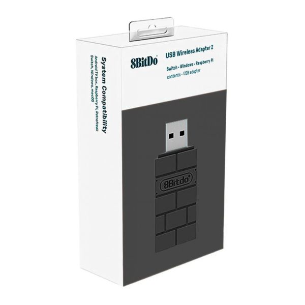 八位堂 8bitdo USB 無線 藍芽 接收器(二代黑磚款), 支援PC/NS/PS4/PS5/XONE S X 